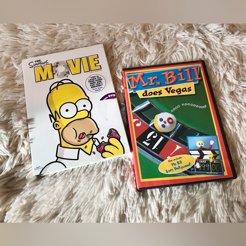 2/$10 SIMPSONS THE MOVIE MR BILL DOES VEGAS DVD Movies With Cases